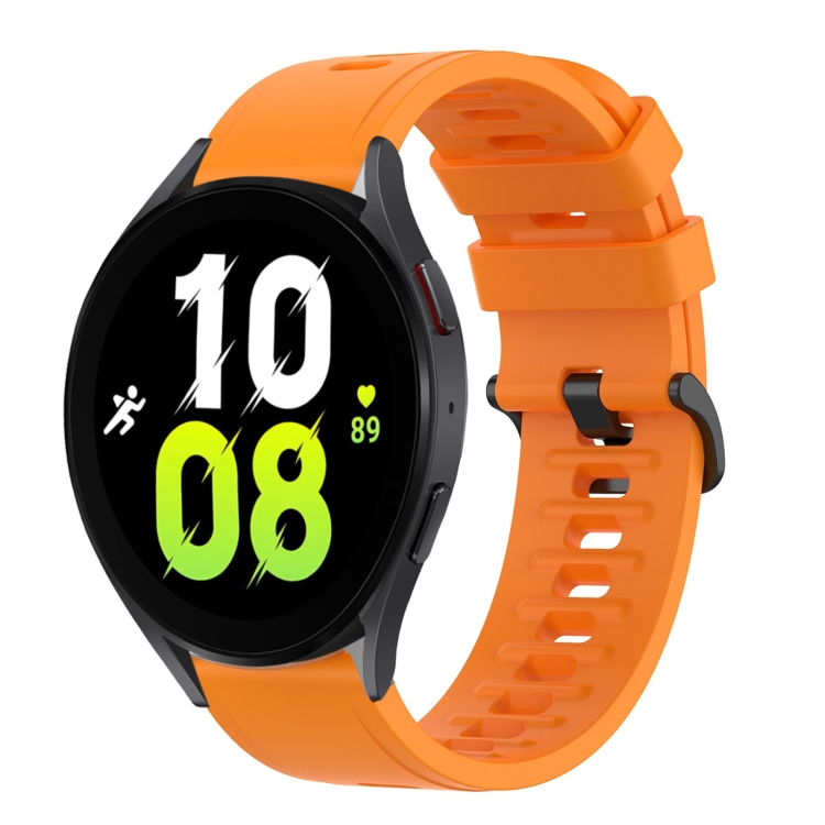 

For Samsung Galaxy Watch 5 44mm 20mm Solid Color Soft Silicone Watch Band(Orange)