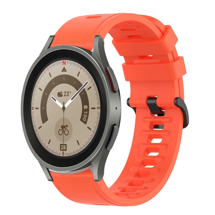 

For Samsung Galaxy Watch 5 Pro 45mm 20mm Solid Color Soft Silicone Watch Band(Red)