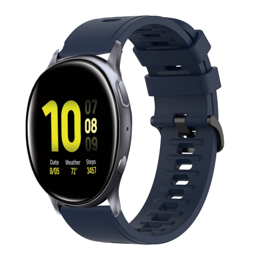 

For Samsung Galaxy Watch Active 2 40mm 20mm Solid Color Soft Silicone Watch Band(Midnight Blue)