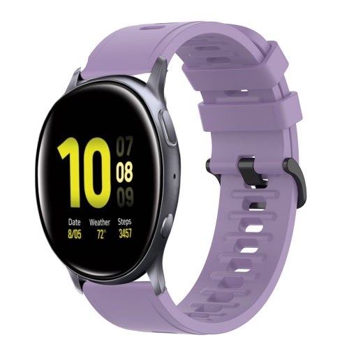 

For Samsung Galaxy Watch Active 2 44mm 20mm Solid Color Soft Silicone Watch Band(Purple)