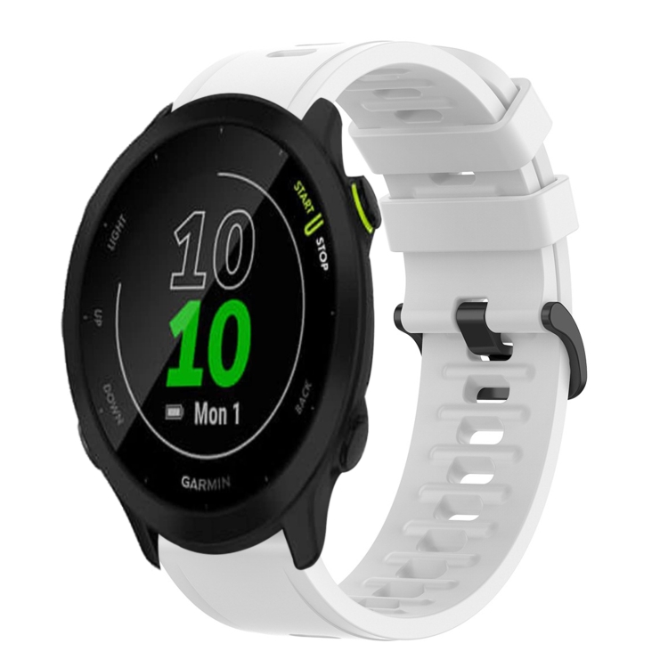 

For Garmin Forerunner 55 20mm Solid Color Soft Silicone Watch Band(White)