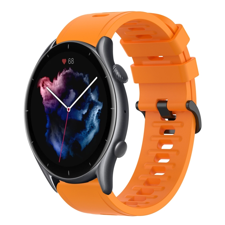 

For Amazfit GTS 3 20mm Solid Color Soft Silicone Watch Band(Orange)