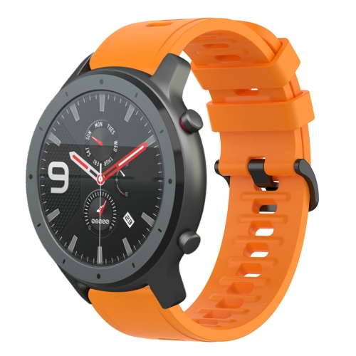 

For Amazfit GTR 42mm 20mm Solid Color Soft Silicone Watch Band(Orange)