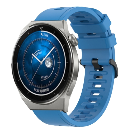 

For Huawei Watch GT3 Pro 43mm 20mm Solid Color Soft Silicone Watch Band(Blue)