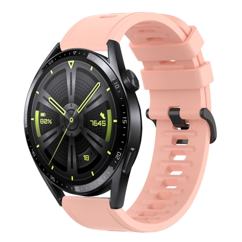 

For Huawei Watch GT3 42mm 20mm Solid Color Soft Silicone Watch Band(Pink)