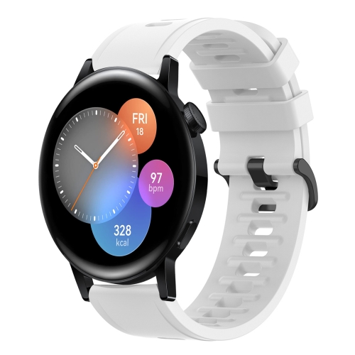 

For Huawei Watch 3 22MM Solid Color Soft Silicone Watch Band(White)