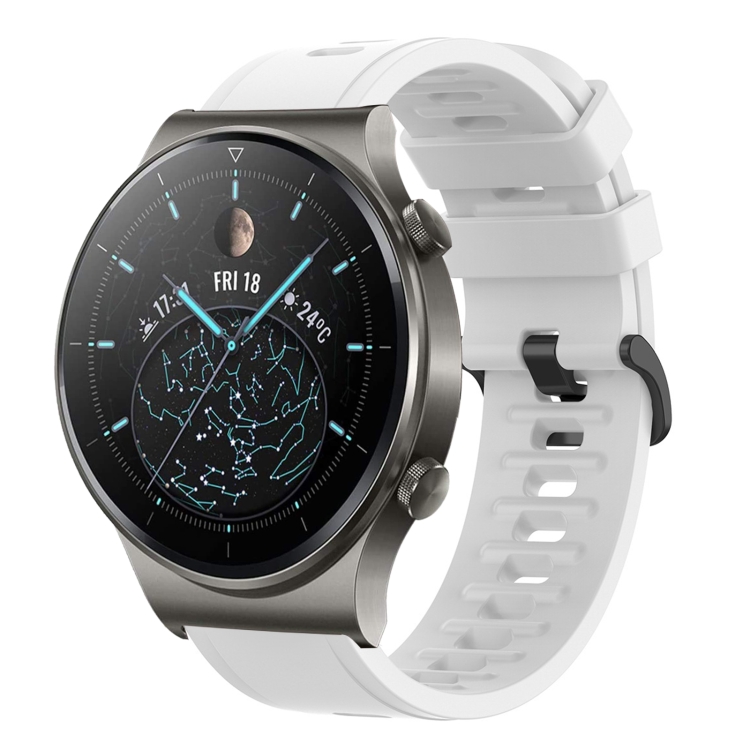 

For Huawei GT2 Pro 22MM Solid Color Soft Silicone Watch Band(White)