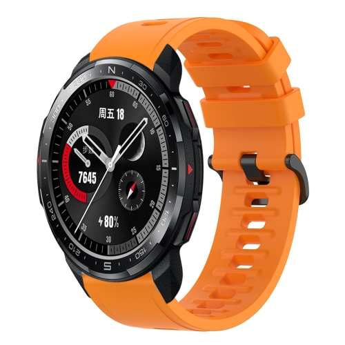 

For Honor Watch GS Pro 22MM Solid Color Soft Silicone Watch Band(Orange)