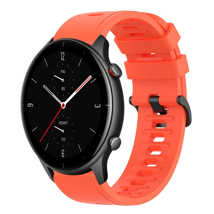 

For Amazfit GTR 2e 22mm Solid Color Soft Silicone Watch Band(Red)