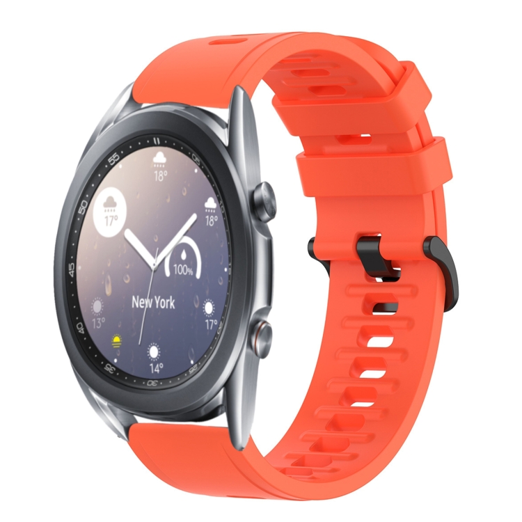 

For Samsung Galaxy Watch3 45mm 22mm Solid Color Soft Silicone Watch Band(Red)