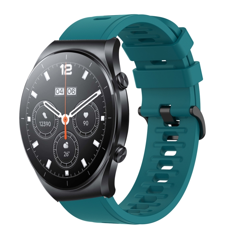 

For Xiaomi MI Watch S1 22mm Solid Color Soft Silicone Watch Band(Green)