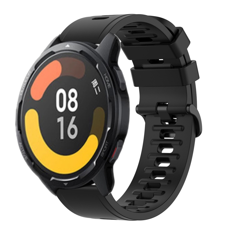

For Xiaomi MI Watch Color 2 22mm Solid Color Soft Silicone Watch Band(Black)