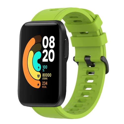 

For Xiaomi MI Watch Sport 22mm Solid Color Soft Silicone Watch Band(Lime Green)