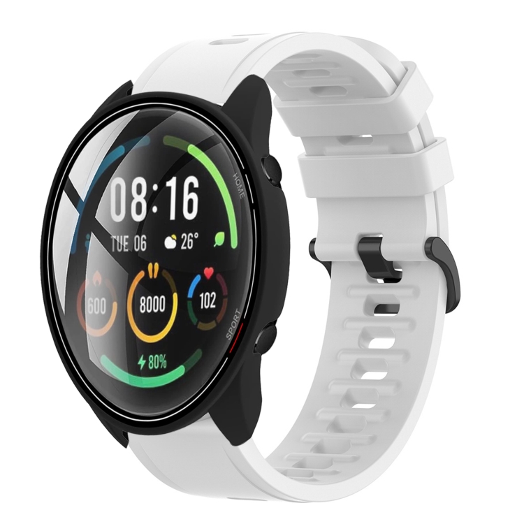 

For Xiaomi MI Watch Color 22mm Solid Color Soft Silicone Watch Band(White)