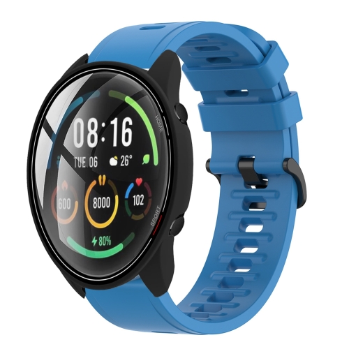 

For Xiaomi MI Watch Color 22mm Solid Color Soft Silicone Watch Band(Blue)