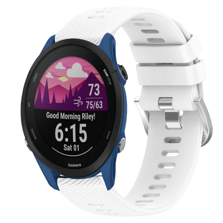 

For Garmin Forerunner 255S 18mm Solid Color Silicone Watch Band(White)
