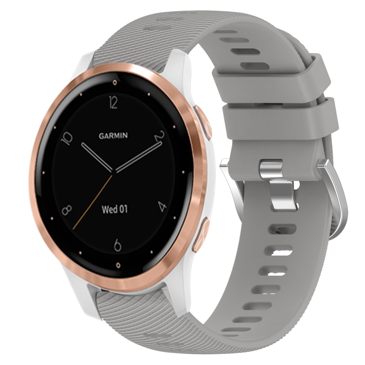 

For Garminmove3S 18mm Solid Color Silicone Watch Band(Grey)
