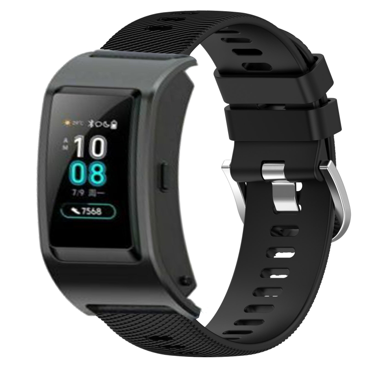 

For Huawei Band B5 18mm Solid Color Silicone Watch Band(Black)