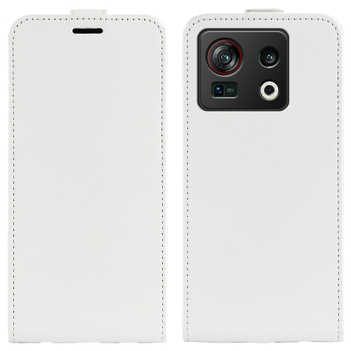 

For ZTE Nubia Z40S Pro R64 Texture Single Vertical Flip Leather Phone Case(White)