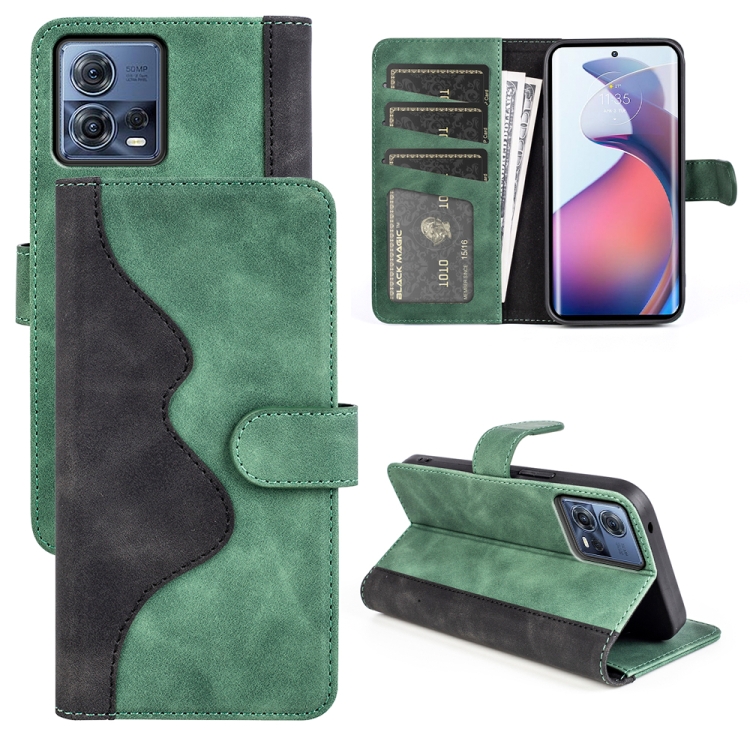 

For Motorola Moto S30 Pro Stitching Horizontal Flip Leather Phone Case(Green)