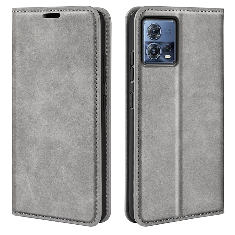 

For Motorola Moto S30 Pro Retro-skin Magnetic Suction Leather Phone Case(Grey)