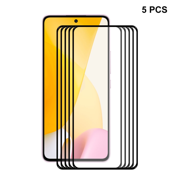 

5 PCS For Xiaomi 12 Lite ENKAY Full Glue 0.26mm 9H 2.5D Tempered Glass Full Film
