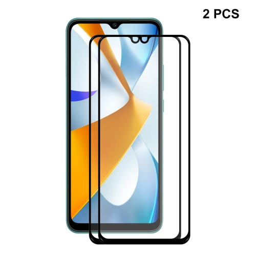 

2 PCS For Xiaomi Poco C40 ENKAY Full Glue 0.26mm 9H 2.5D Tempered Glass Full Film