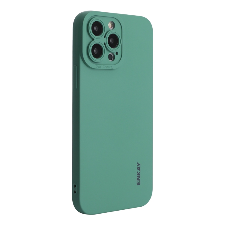 

For iPhone 14 Pro Max ENKAY Liquid Silicone Shockproof Phone Case (Dark Green)
