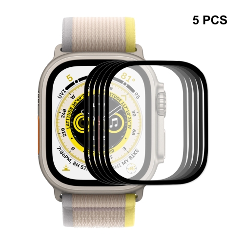 

For Apple Watch Ultra 49mm 5pcs ENKAY 9H Full Cover Tempered Glass Watch Film