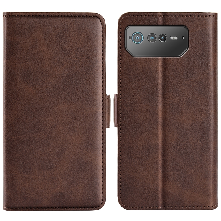 

For Asus ROG Phone 6 Dual-side Magnetic Buckle Horizontal Flip Leather Phone Case(Brown)