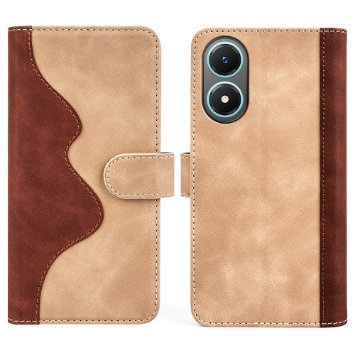 

For vivo Y02s Stitching Horizontal Flip Leather Phone Case(Yellow)