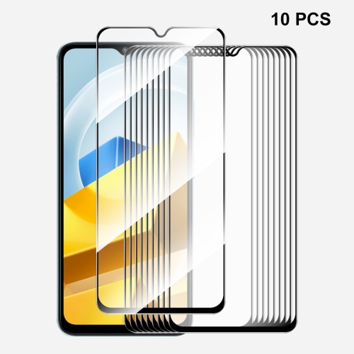 

For Xiaomi Poco M5 10pcs ENKAY Full Glue 0.26mm 9H 2.5D Tempered Glass Full Film