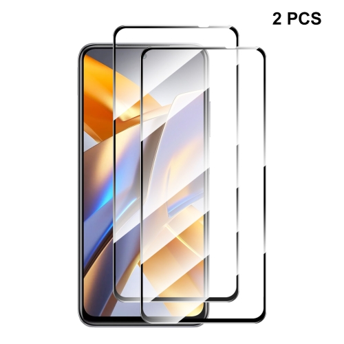 

For Xiaomi Poco M5s 2pcs ENKAY Full Glue 0.26mm 9H 2.5D Tempered Glass Full Film