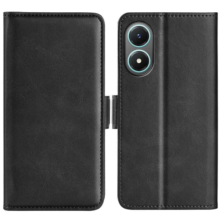 

For vivo Y02s Dual-side Magnetic Buckle Leather Phone Case(Black)