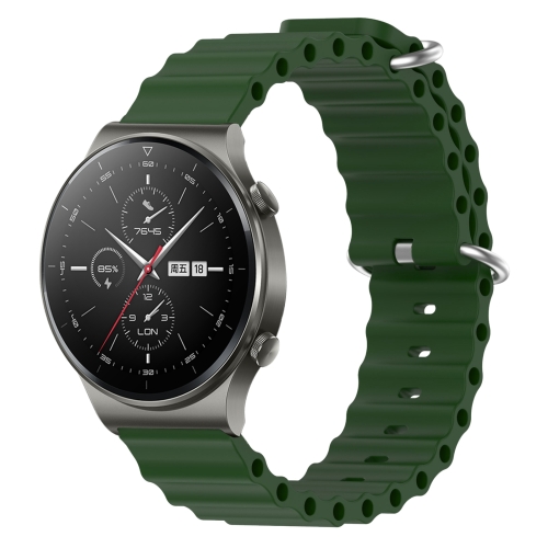 

For Huawei GT2 Pro 22mm Ocean Style Silicone Solid Color Watch Band(Army Green)