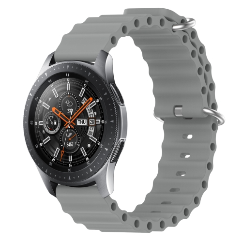 

For Samsung Galaxy Watch 46mm 22mm Ocean Style Silicone Solid Color Watch Band(Grey)