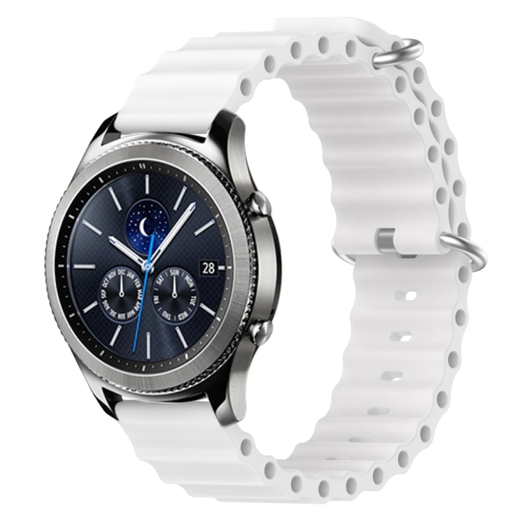 

For Samsung Gear S3 Classic 22mm Ocean Style Silicone Solid Color Watch Band(White)