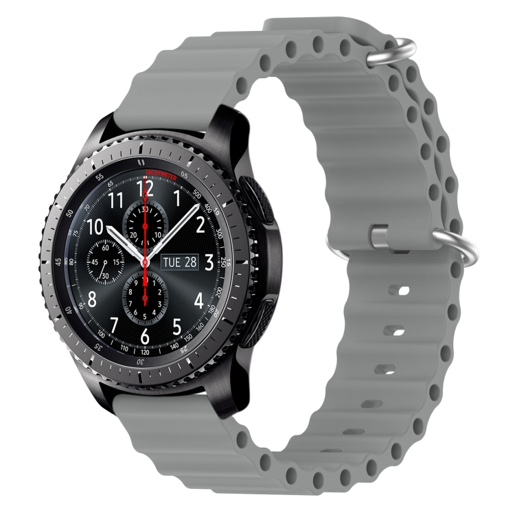 

For Samsung Gear S3 Frontier 22mm Ocean Style Silicone Solid Color Watch Band(Grey)