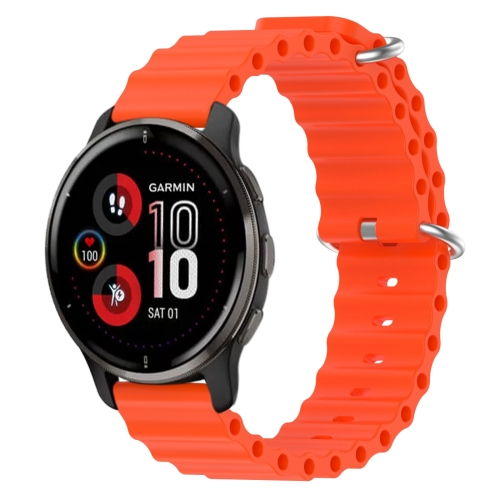 

For Garmin Venu 2 Plus 20mm Ocean Style Silicone Solid Color Watch Band(Orange)