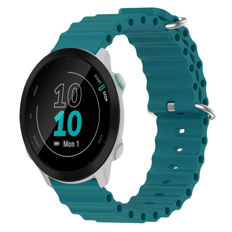 

For Garmin Forerunner 55 20mm Ocean Style Silicone Solid Color Watch Band(Green)