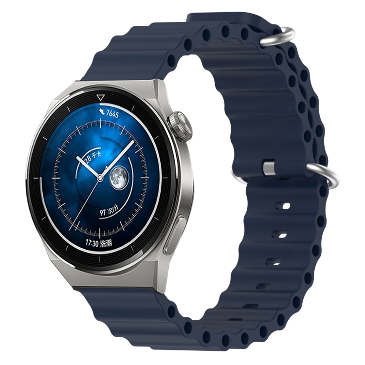 

For Huawei Watch GT3 Pro 43mm 20mm Ocean Style Silicone Solid Color Watch Band(Dark Blue)