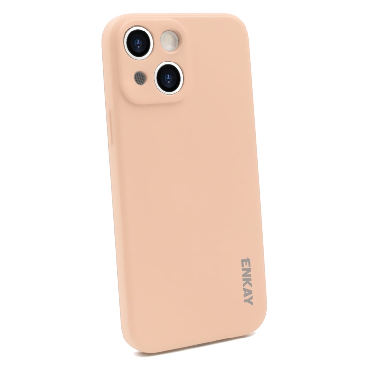 

For iPhone 14 ENKAY Liquid Silicone Shockproof Soft Phone Case(Pink)