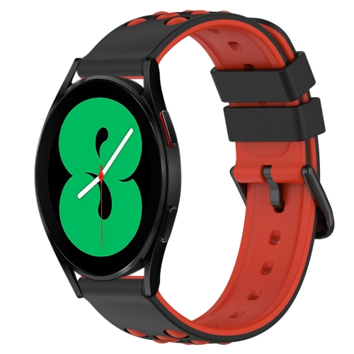 Per Amazfit GTS 2E 20mm cinturino in silicone poroso bicolore (nero + rosso)