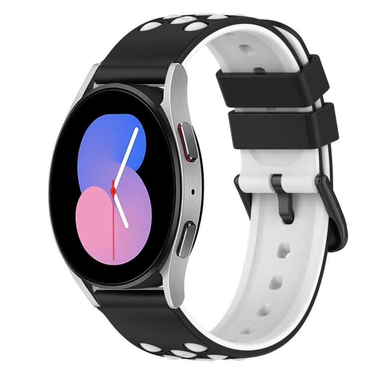 

For Samsung Galaxy Watch 42mm 20mm Two-Color Silicone Watch Band(Pink+White)