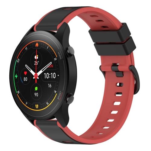 Para Xiaomi MI Watch S1 Pro 22mm Correa de reloj de silicona de dos colores  (negro