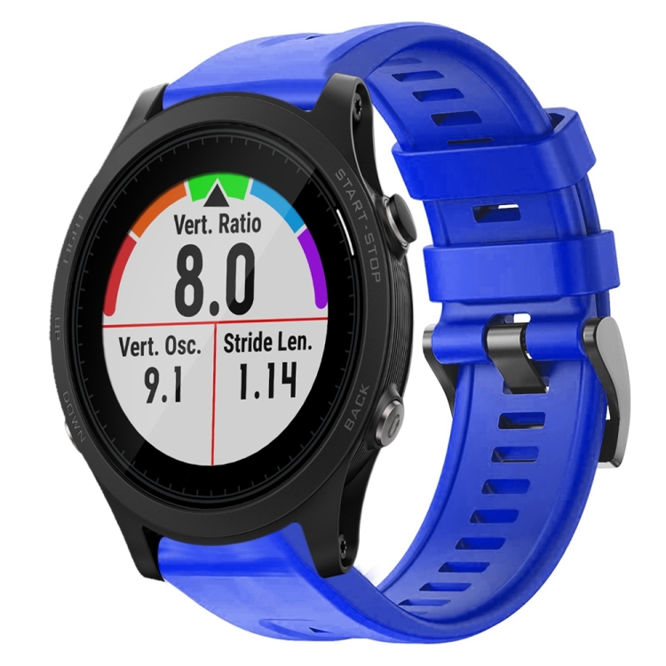 

For Garmin Forerunner 935 Metal Buckle Solid Color Silicone Watch Band(Sky Blue)