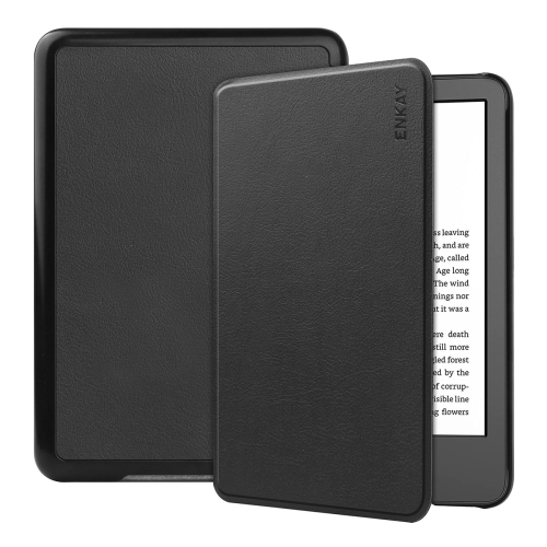 

For Amazon Kindle 2022 Gen11 ENKAY Custer Texture Leather Smart Case(Black)