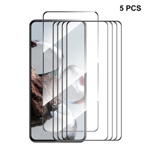 

For Xiaomi 12T / 12T Pro 5pcs ENKAY Full Glue 0.26mm 9H 2.5D Tempered Glass Full Film