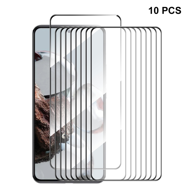 

For Xiaomi 12T / 12T Pro 10pcs ENKAY Full Glue 0.26mm 9H 2.5D Tempered Glass Full Film