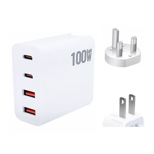 

GaN 100W Dual USB + Dual USB-C/Type-C Multi Port Charger for Apple MacBook Series US / UK Plug